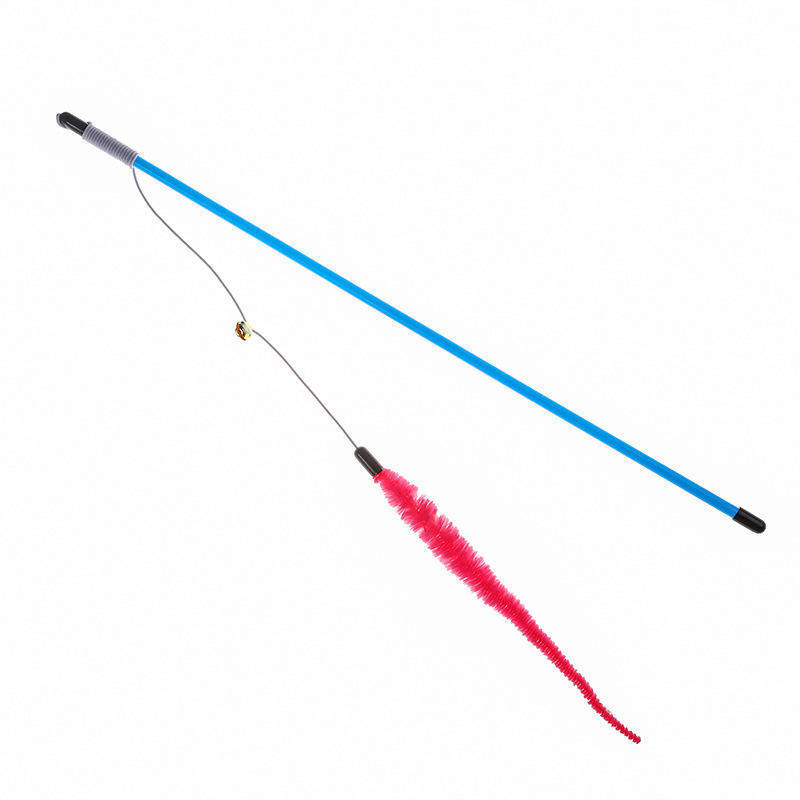 Cat toy blue pole fishing pole caterpillar toy six colors optional cat-teasing stick manufacturers can be determined