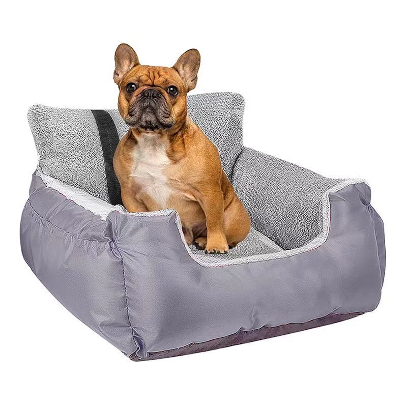 Dog Booster Seat Cats Detachable and Washable Soft Dog Booster Seats with Storage Pockets Leash Pet Car Travel Carrier Bed