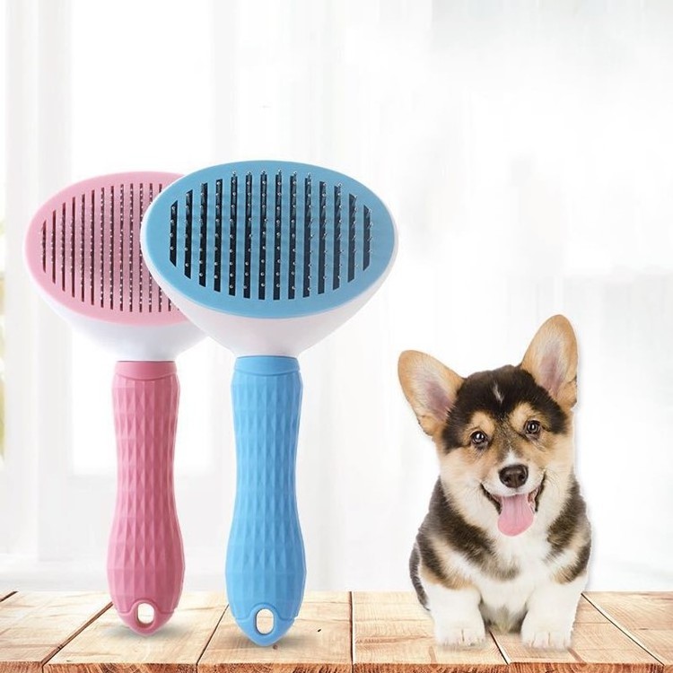 Factory Direct Oem Odm Remove Dog Hairs Pet Grooming Brush Comb Self Cleaning Automatically Dog Cat Slicker Brush