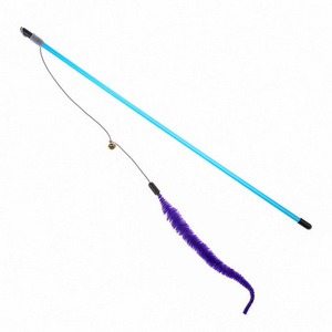 Cat toy blue pole fishing pole caterpillar toy six colors optional cat-teasing stick manufacturers can be determined