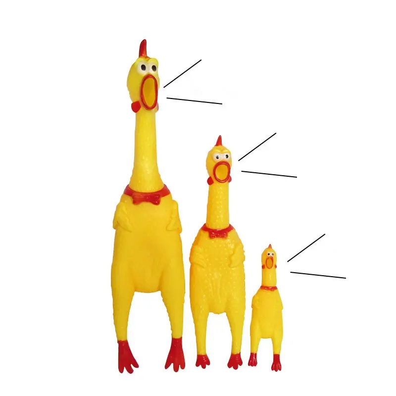 30cm 17cm 41cm Custom Screaming Chicken TPR Bite Resistant Chew Squeaky Rubber Chicken Dog Toy