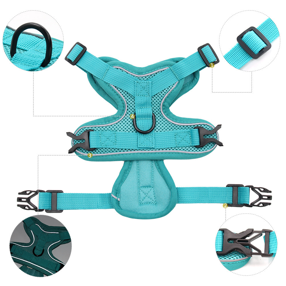 New Design Adjustable No Pull Front Clip Reflective Soft Clip Dog Padded Vest Dog Pet Harness for Big Dog