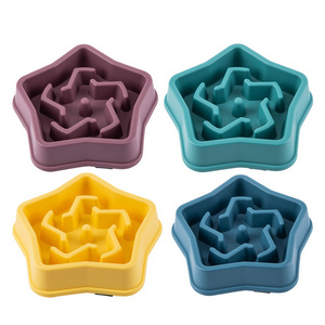 Hot Sale Pet Pentagram Pinwheel Type Dog Slow Food Bowl Anti Choke Anti Slip Puzzle Healthy Slow Feeder