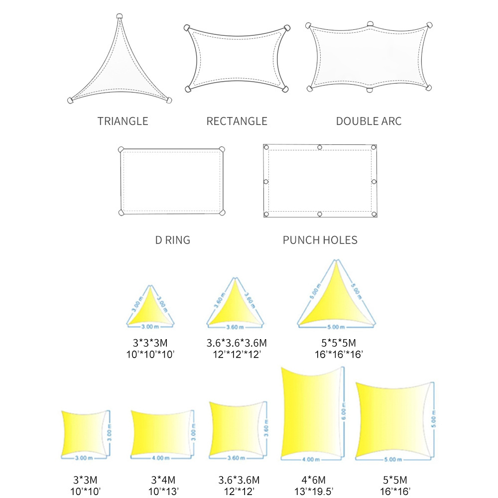 SanJian Factory Custom Greenhouse Garden 100% HDPE Sun Sail Shade Waterproof