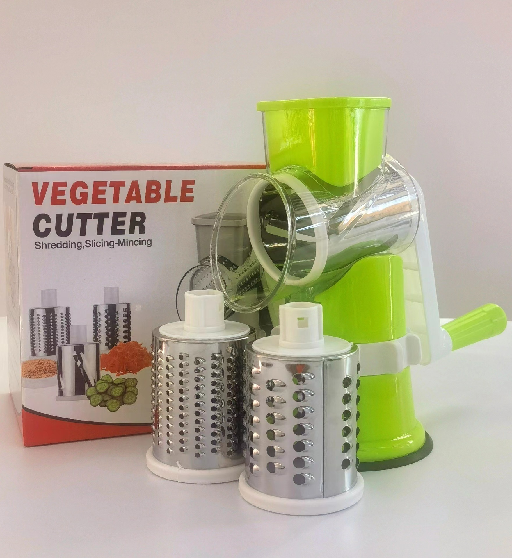 Kitchen Accessories Custom Hand Speedy Safe Vegetable Cutter Slicer, Wholesale Mini Spiral Slicer Drum Grater