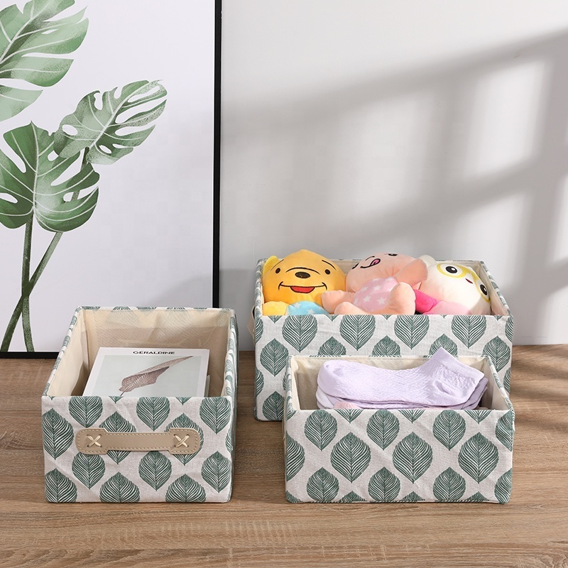 Home Office Clothing Kids Toys Fabric Foldable Storage Bin Boxes Home Closet Organizer with Lids