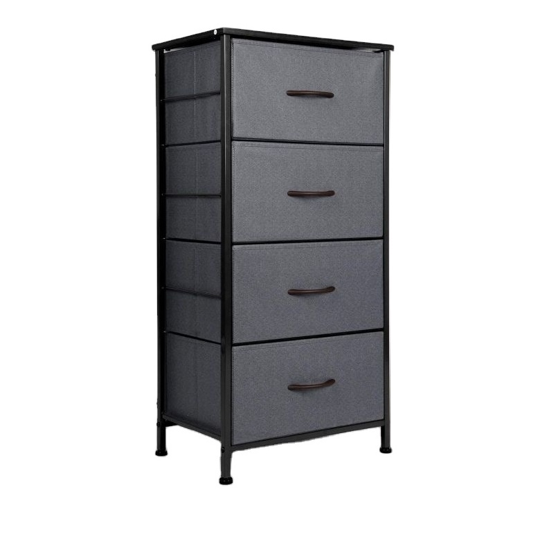 customized fabric 3 drawer vertical dresser storage tower sturdy with steel frame