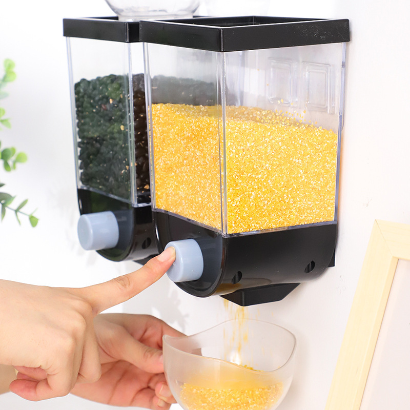 Kitchen Grain Storage Container Dispenser Oatmeal Wall Mounted Food Cereal Container Grain Dispenser