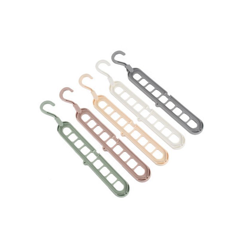 Multi-function Space Saving 9 Hole Clothes Hanger Magic Folding Plastic Hangers for Scarf Clothes