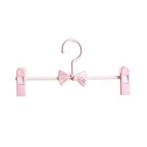 Bowknot Baby Girl Kids Hangers with Adjustable Clips Hanging Clothes Rompers Pants Dress for Infant Toddlers Children