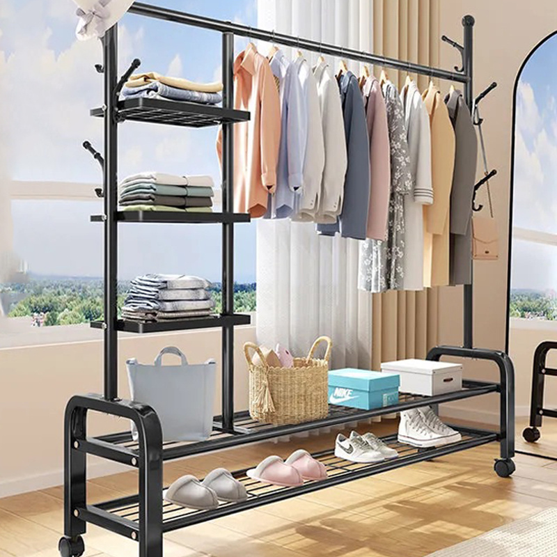 Clothes Rack Floor Simple Clothes Drying Rod Household Bedroom  Folding Balcony Drying Clothes Rack