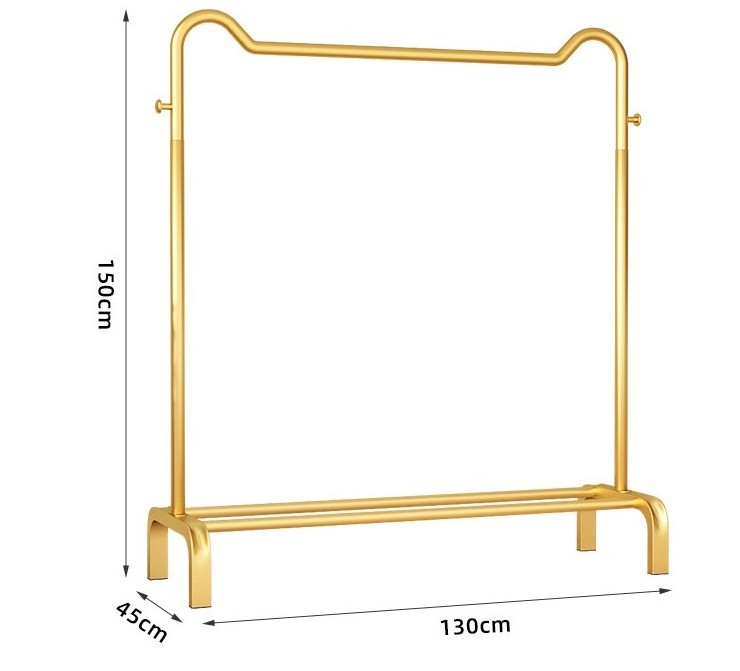 Household Cat Ear Design Gold Clothes Garment Shelf Hanging Drying Rack Storage Clothes Rack