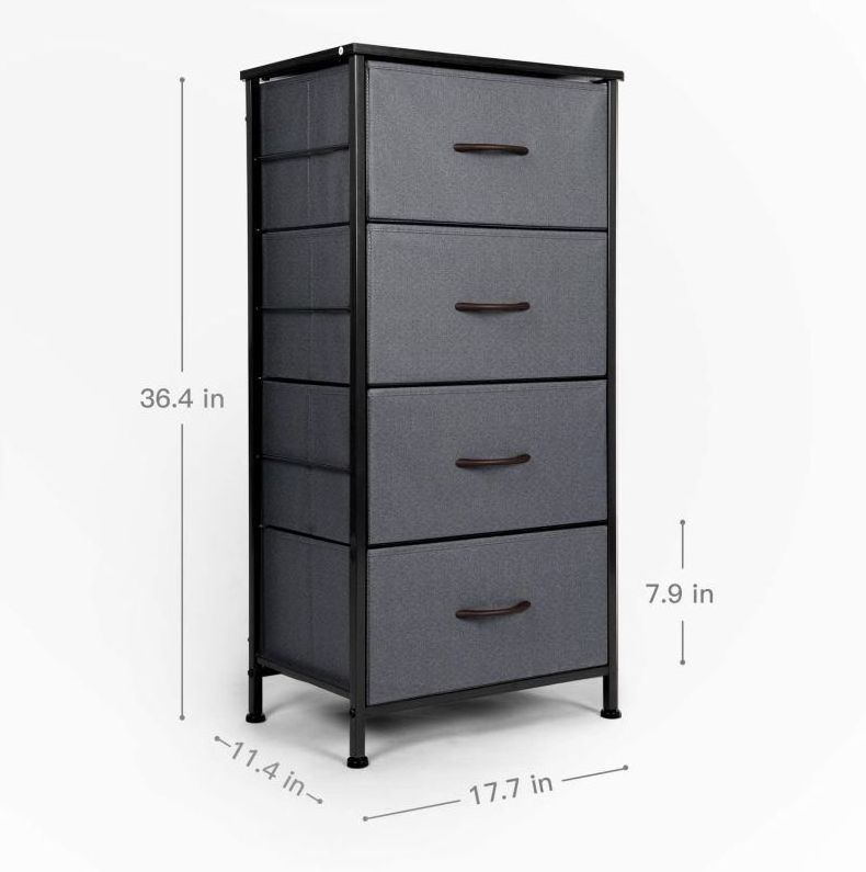 customized fabric 3 drawer vertical dresser storage tower sturdy with steel frame