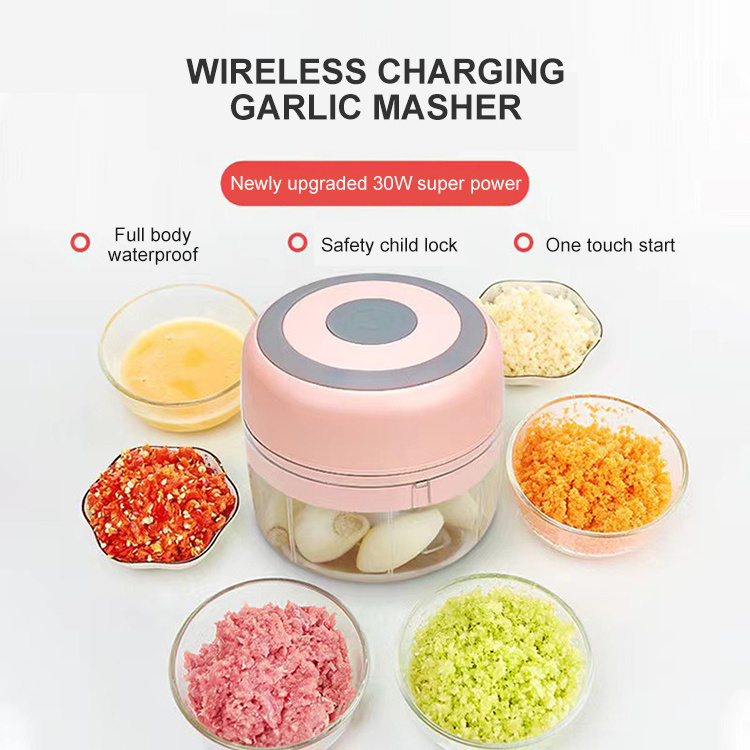 Kitchen Accessories Wireless Cutter Food Chopper Mini Electric Garlic Ginger Crusher