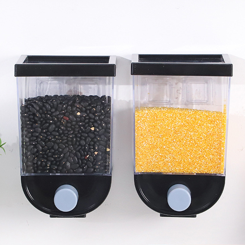 Kitchen Grain Storage Container Dispenser Oatmeal Wall Mounted Food Cereal Container Grain Dispenser