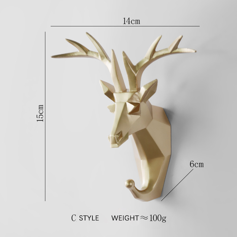 Robe Hooks Resin Gold Beast Head Single Towel Hook Coat Hanger Hooks Bathroom Decor Show Style Hardware