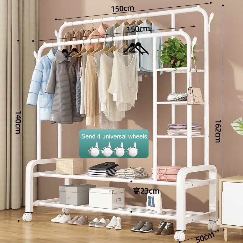 Clothes Rack Floor Simple Clothes Drying Rod Household Bedroom  Folding Balcony Drying Clothes Rack