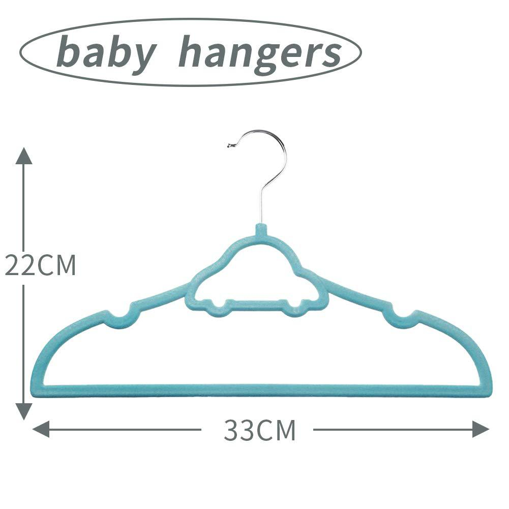 Modern Non-Slip Kids Flocked Clothes Hangers Baby Plastic Abs Velvet Non Slip Suit Clothes Hanger