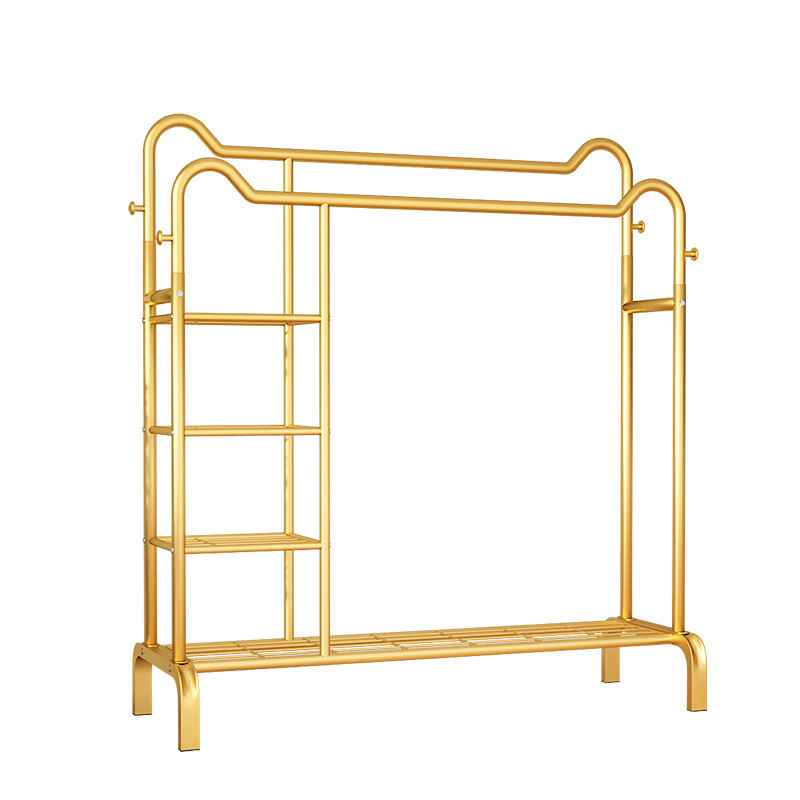 Household Cat Ear Design Gold Clothes Garment Shelf Hanging Drying Rack Storage Clothes Rack