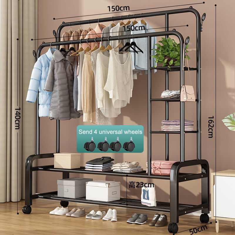 Clothes Rack Floor Simple Clothes Drying Rod Household Bedroom  Folding Balcony Drying Clothes Rack