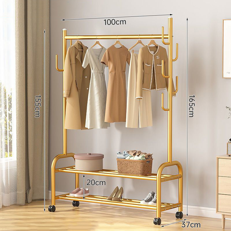 Bold Thickened Tube Coat Rack Pink Drying Racks for Hanging Clothes Bedroom Couture Clothing Display Racks