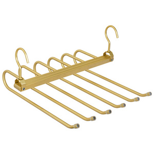 Aluminum alloy pants hanger multifunctional foldable pants hangers multi-layer storage for clothing saving space