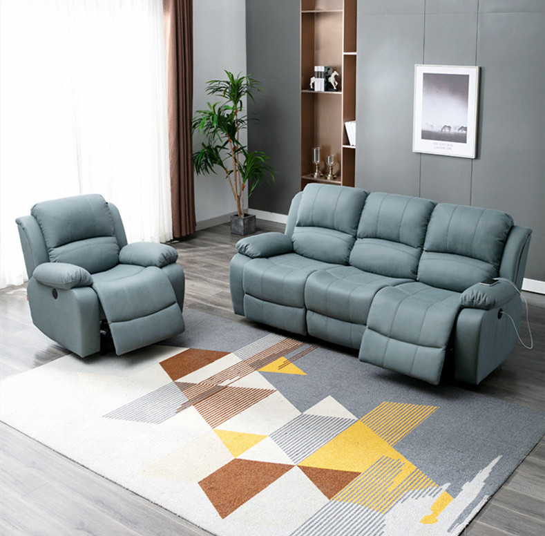 Sans Modern Functional Reclinable Recliner Sofa Set Leather Office Leisure Couch Recliner Sofa Chair Living Room