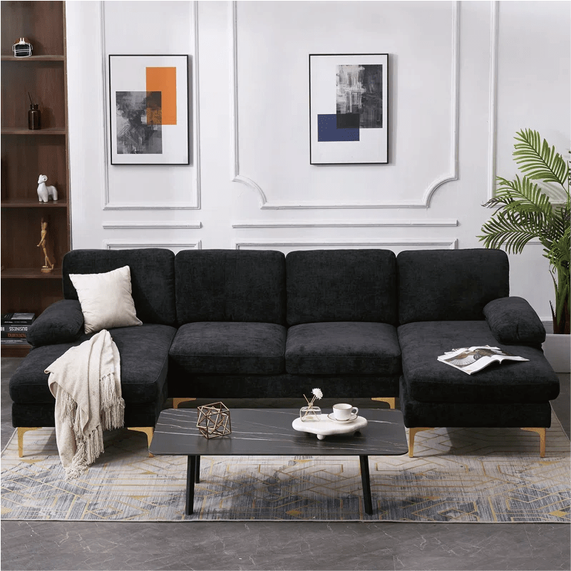 SANS International E-commerce Full KD Sofa 3-Piece Upholstered Sectional Convertible Upholstered Sofa Couch for Living Room