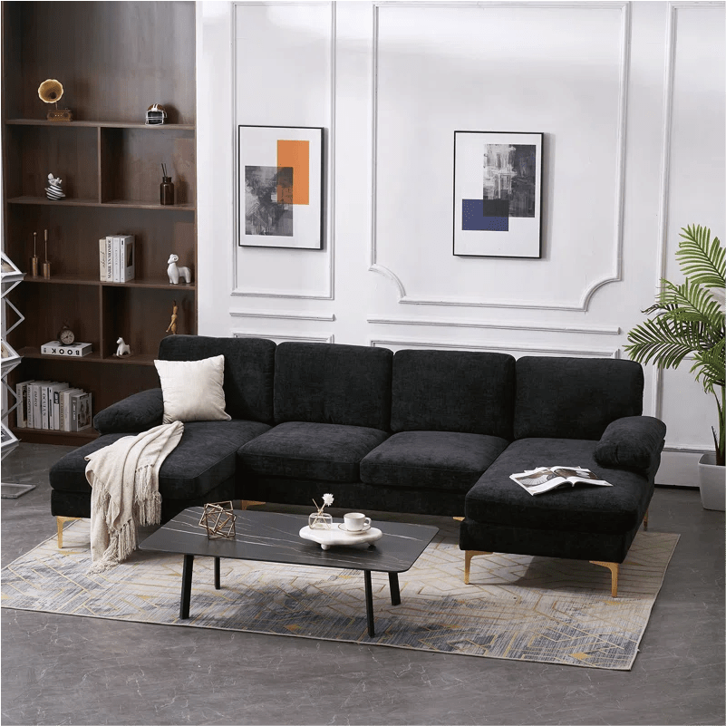 SANS International E-commerce Full KD Sofa 3-Piece Upholstered Sectional Convertible Upholstered Sofa Couch for Living Room