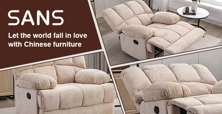 Sans New Arrival Wholesale Manual Modern Fabrics One Seat Glider Swivel Recliner Sofa Oversize Chair For Living Room