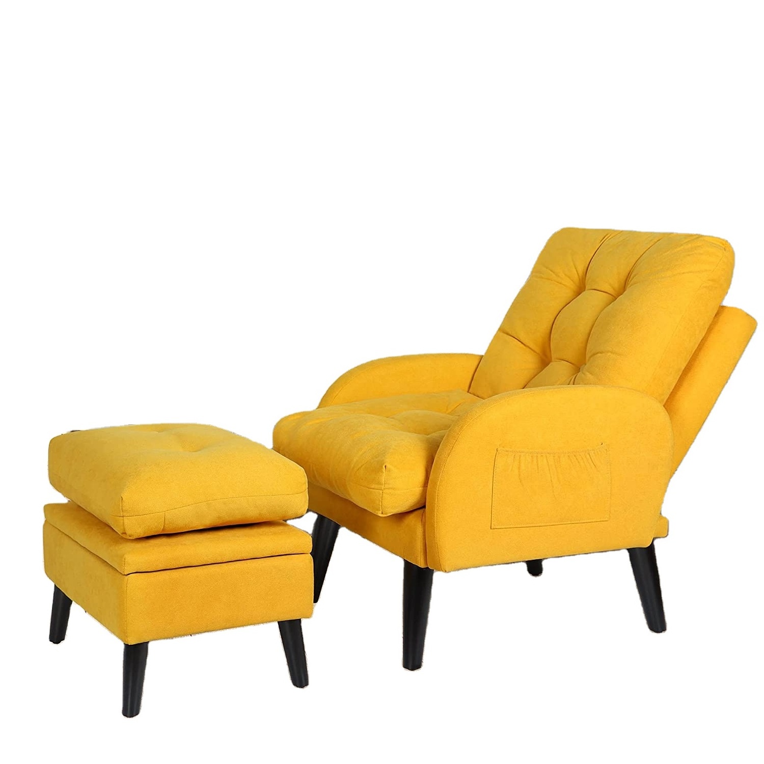 SANS Comfy Fabric Lounge Accent Chair with Ottoman Modern Stylish Sofa Chair for Living Room