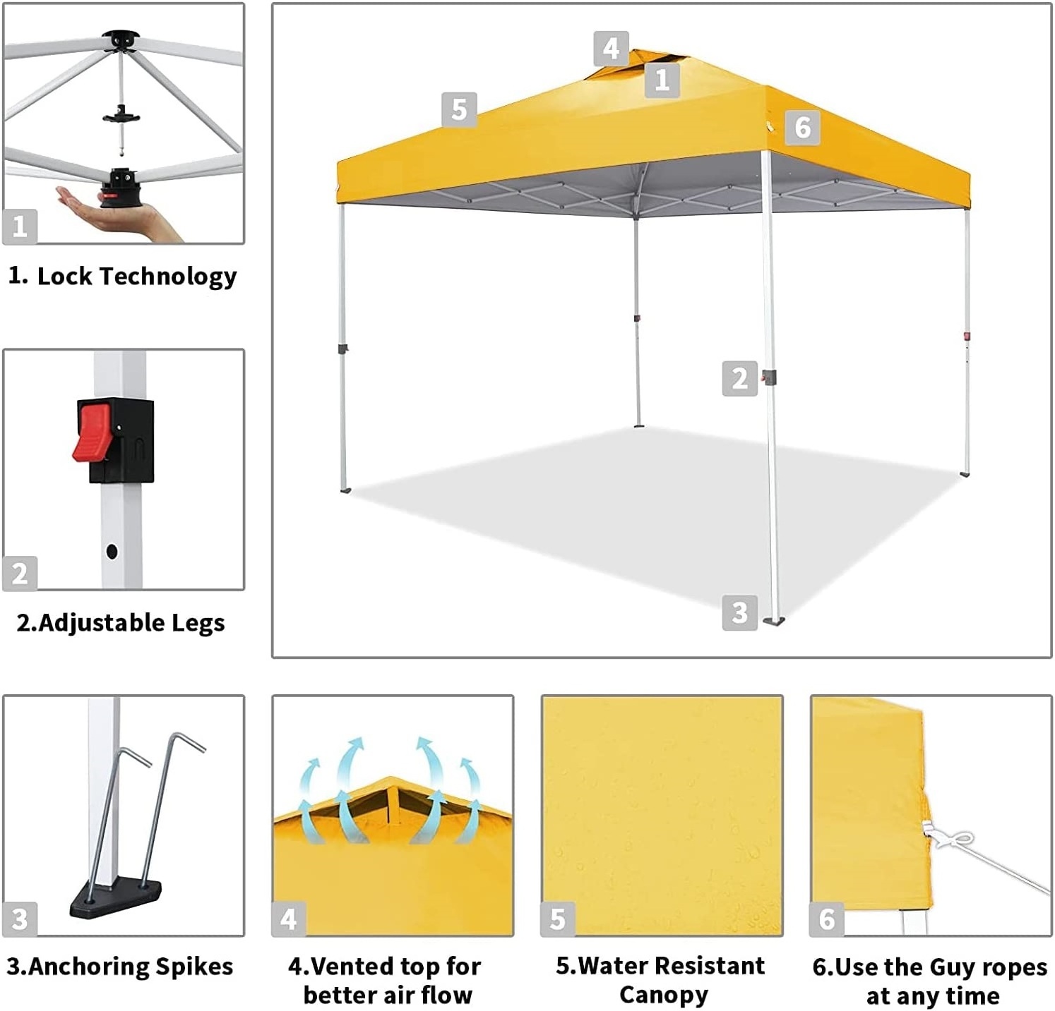 Factory 2022 New Style and Good Quality One-Push Up Tent Canopy with Wheeled Carry Bag