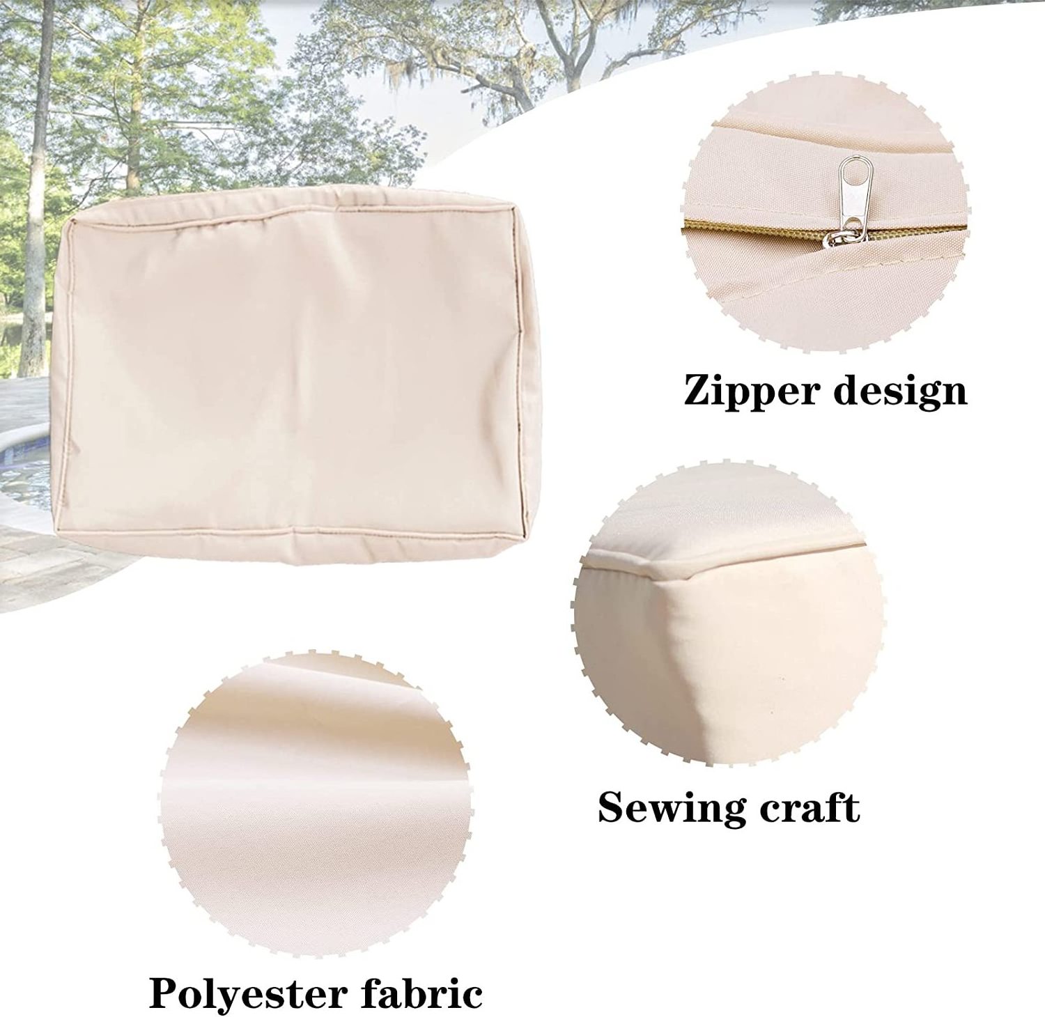 Patio Cushion Covers Replacement Outdoor Cushion Slipcovers with Zipper and Waterproof Chair Seat Cover for Patio Furniture sofa