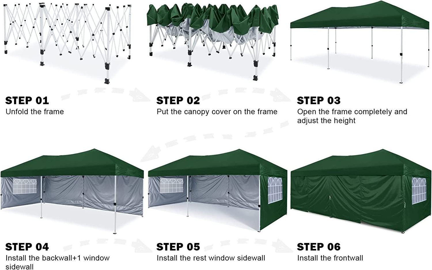 Pop up Canopy Tent Enclosed Folding Canopy Shelter with Elegant  Window Outdoor Party Wedding BBQ Events Tent