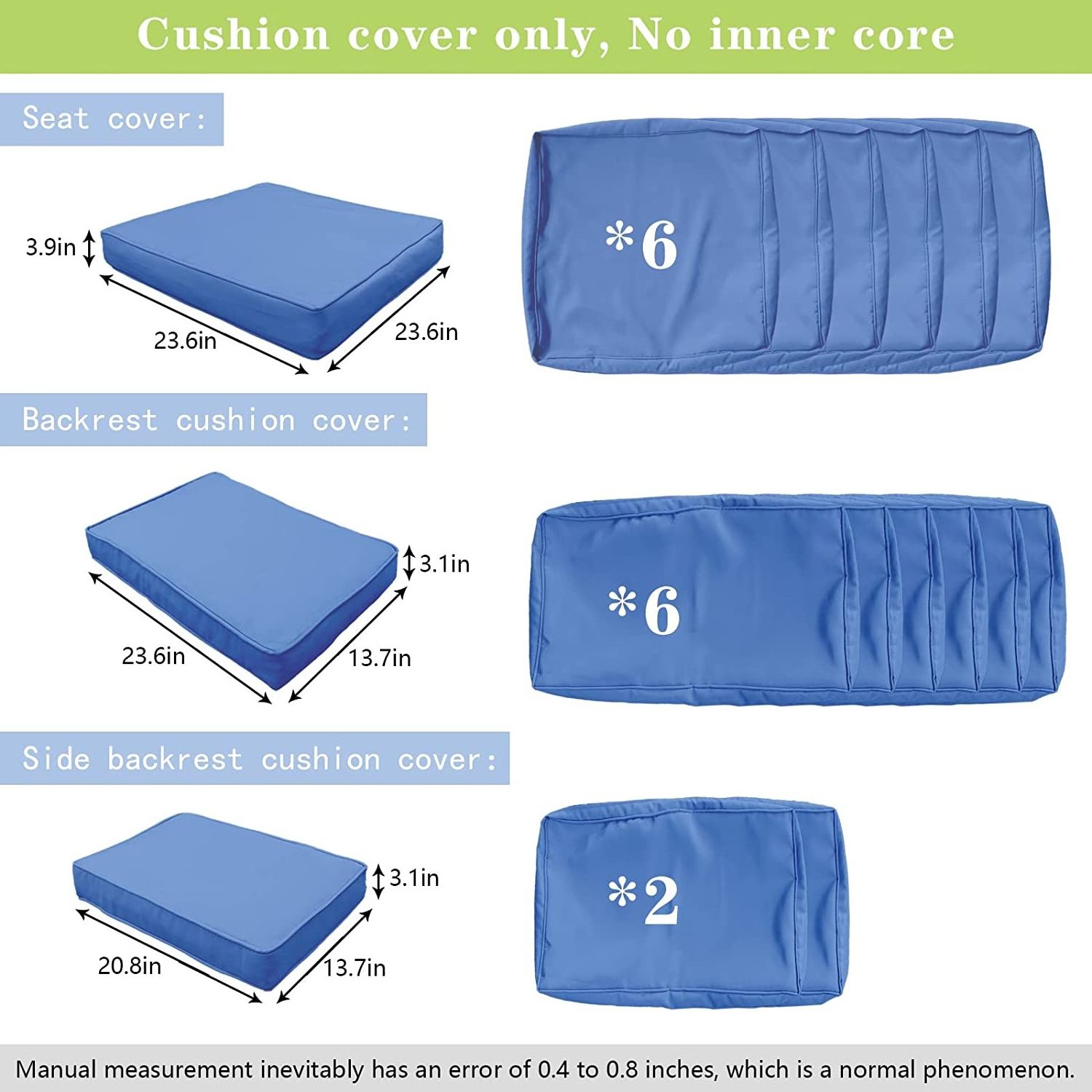 GardPad Outdoor Furniture Replacement Cushion Cover Garden Rattan Modular Sofa Furniture Replacement Cover  Patio Waterproof Cushion Cov