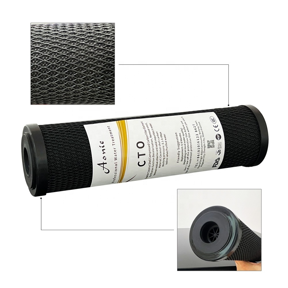 Water filter Cartridge 10 inch Coconut Activated Carbon Block Filter Cartridge for Pre Filtration