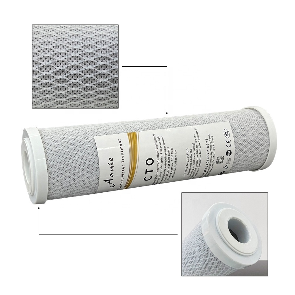 Water filter Cartridge 10 inch Coconut Activated Carbon Block Filter Cartridge for Pre Filtration