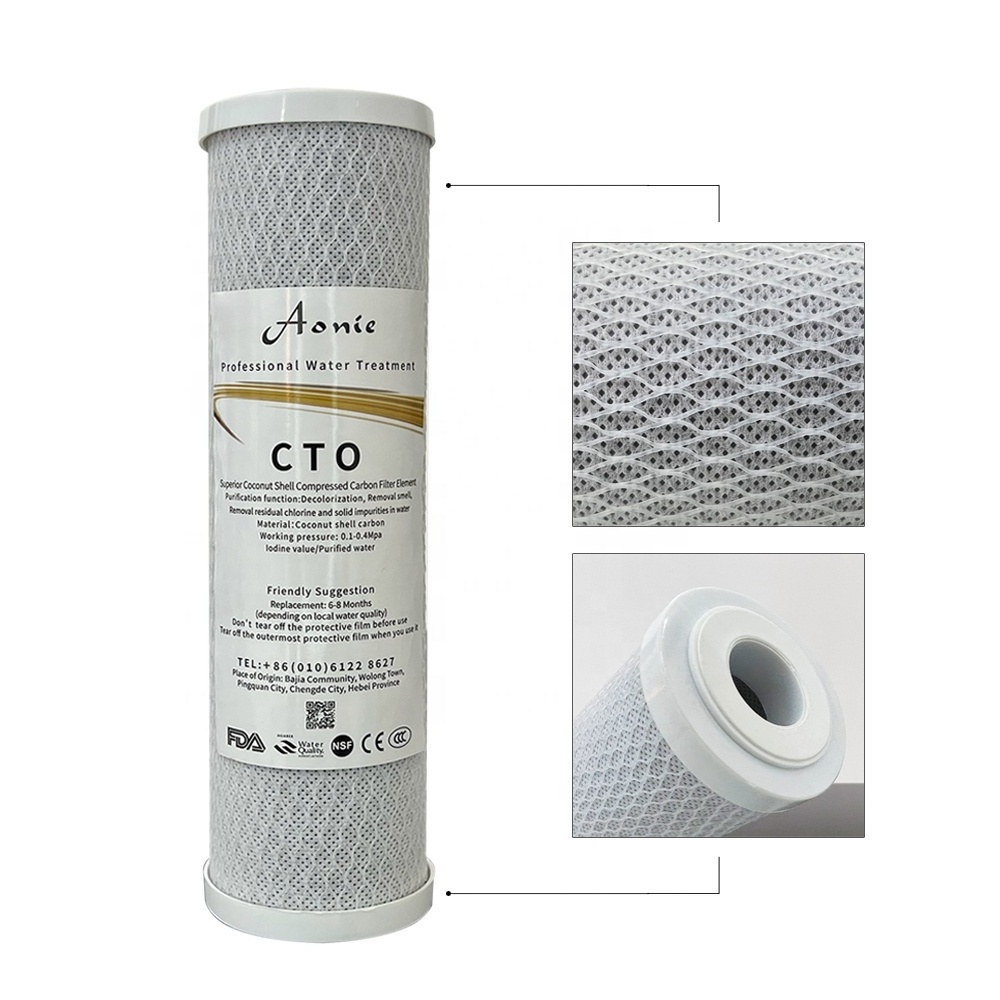 Best home water filter parts 10 inch  CTO activated carbon block filter cartridge