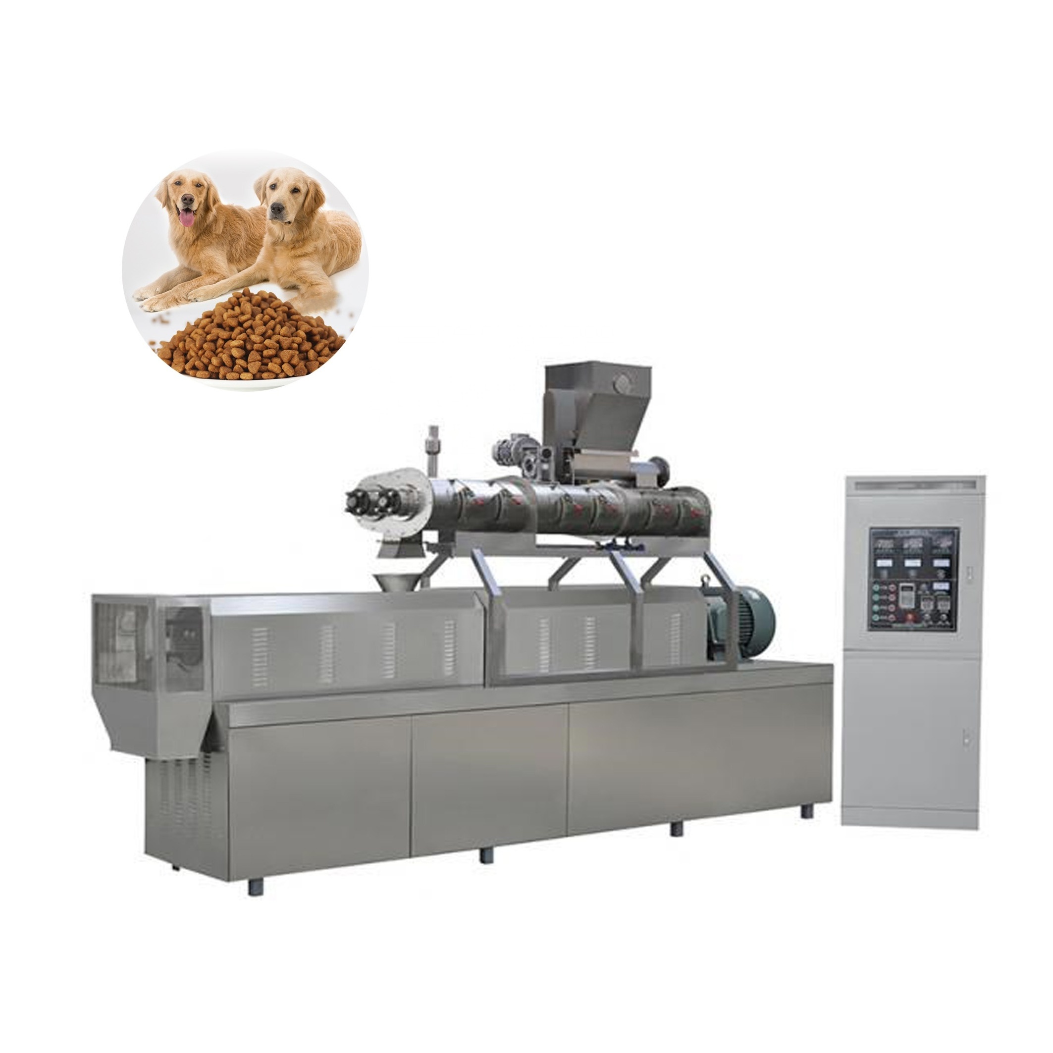 dry animal pet dog food pellet making processing extruder machine pet food production line price