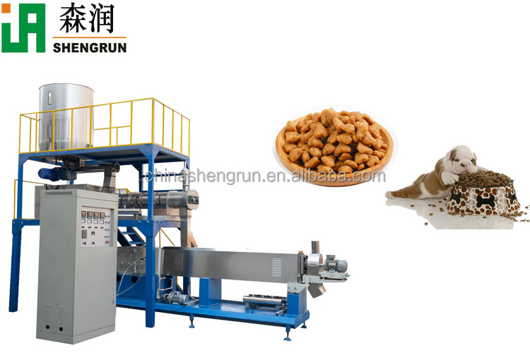 dry animal pet dog food pellet making processing extruder machine pet food production line price