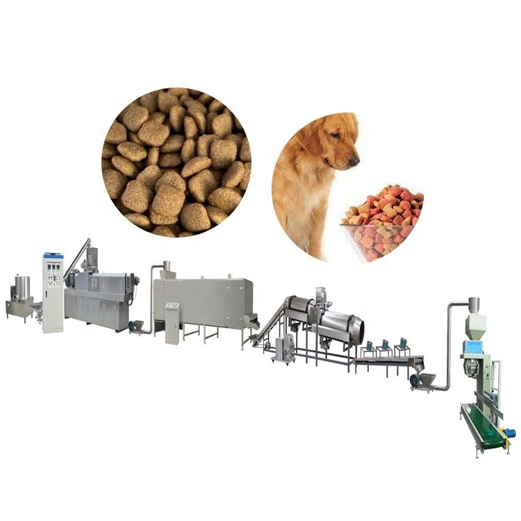 dry animal pet dog food pellet making processing extruder machine pet food production line price