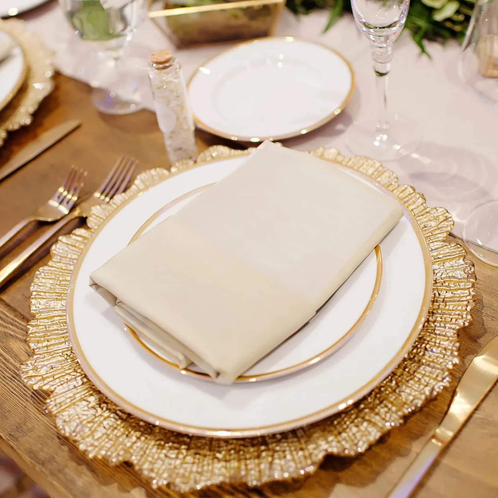 Fashion Irregular Compote Banquet Plate 13 inches Gold Plastic Charger Plates for Dinner Plates, Wedding