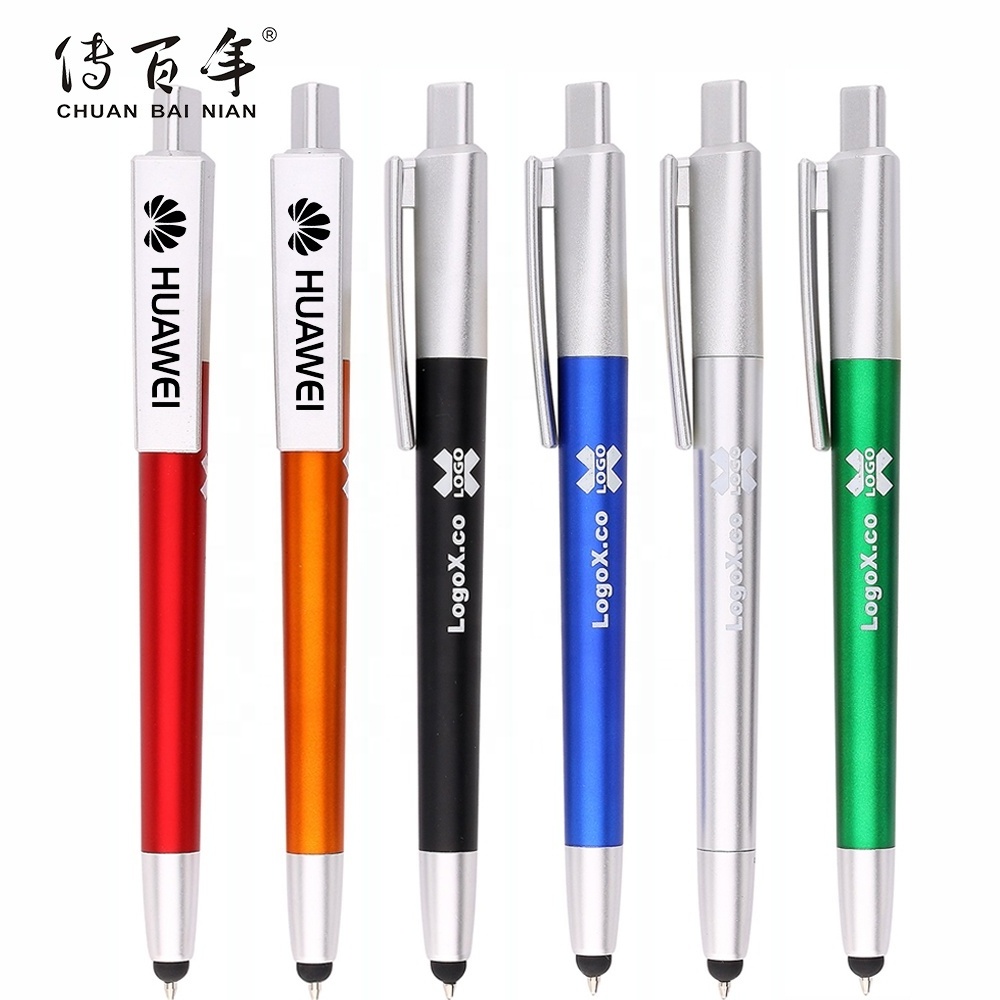 High Quality Promotional 3 in 1 Stylus Ballpoint Pen Custom Laser Light Up Logo LED Light Pen for Gift