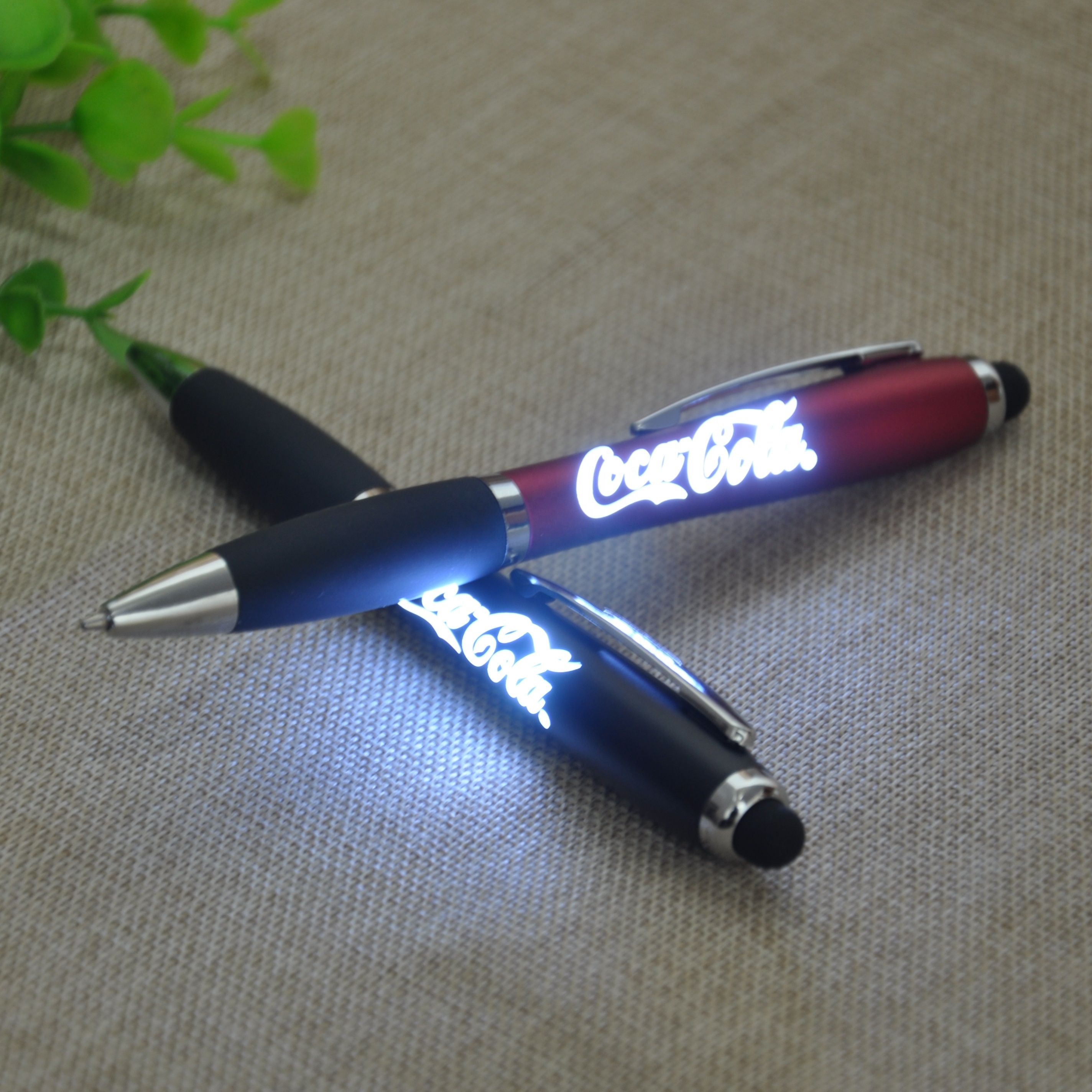 High Quality Promotional Gift LED Light Up Touch Screen Pen Custom Laser Logo Stylus Ballpoint Pen