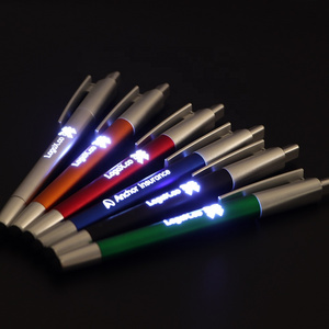 High Quality Promotional 3 in 1 Stylus Ballpoint Pen Custom Laser Light Up Logo LED Light Pen for Gift