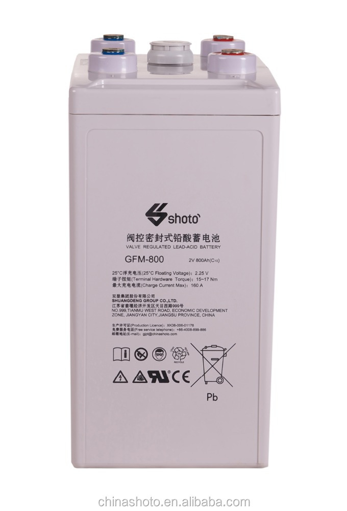 Shoto GFM - 800 VRLA Maintenance - free Sealed Lead - acid AGM Battery for Telecom / Energy Storage / UPS