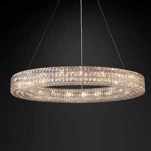 Rectangle Rustic Crystal Pendant Light Farmhouse Kitchen Island Living Room Dining Room Restaurant Chandelier Modern