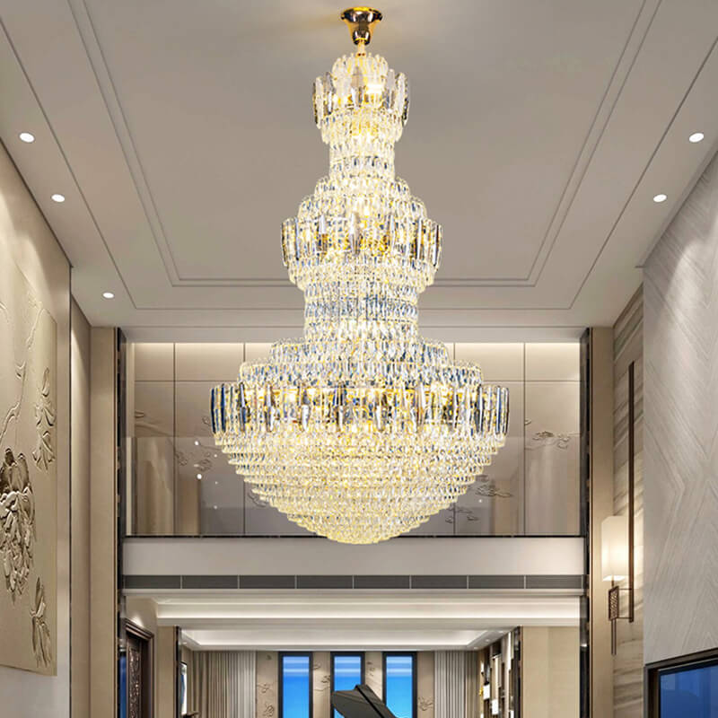 Big Modern Crystal Chandelier European Style Hall foyer hotel gold crystal chandelier light fixtures modern