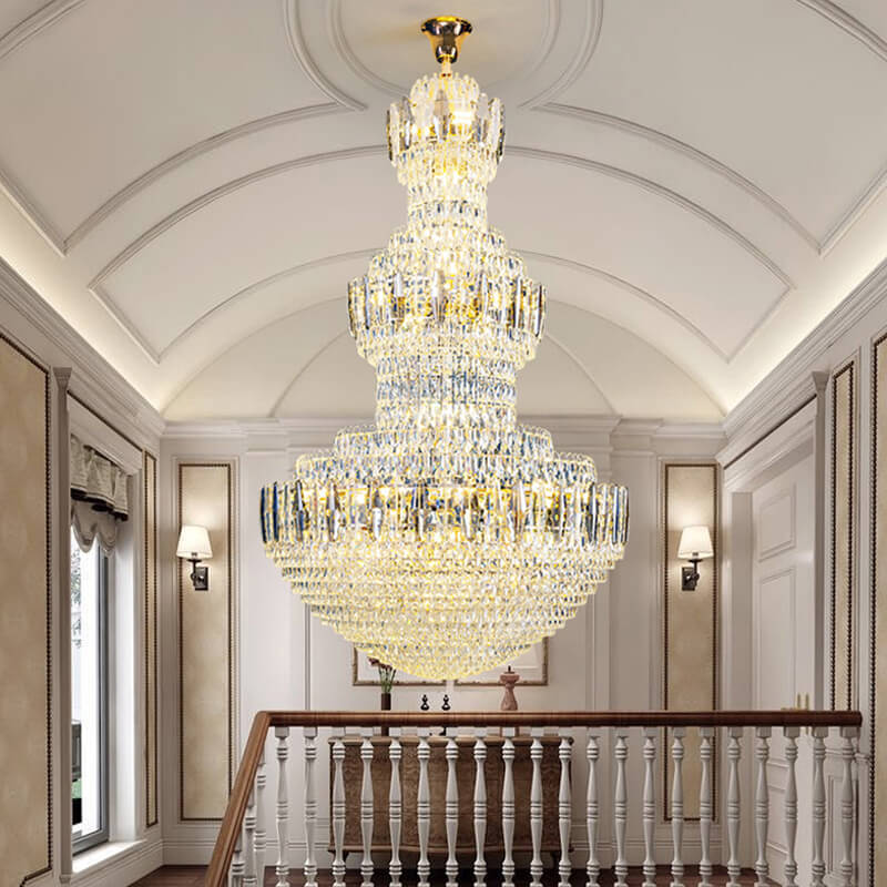 Big Modern Crystal Chandelier European Style Hall foyer hotel gold crystal chandelier light fixtures modern