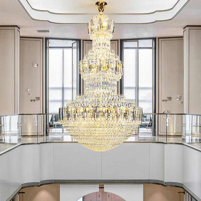 Big Modern Crystal Chandelier European Style Hall foyer hotel gold crystal chandelier light fixtures modern